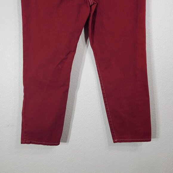 Nasty Gal Collection Womens Jeans Size 9 Cropped Denim Cranberry Red - Picture 7 of 12